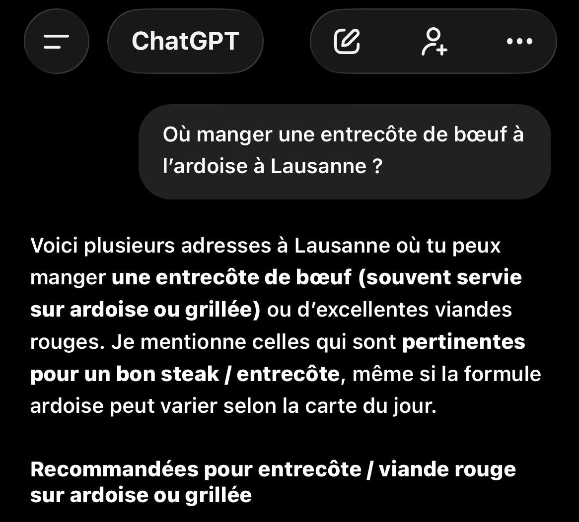 Reformulation IA d’une recherche locale « entreprise rénovation Lausanne » avant toute proposition d’entreprises